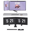 Modern Dual Computer Monitors With Adjustable Stand And Digital 3d model