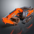 Orange Heavy Duty Construction Excavator With Large Bucket And Tracks