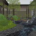 Japanese Courtyard Atrium Courtyard View 3d model