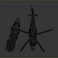 Two Modern Blue Helicopters With Detailed Rotor Blades And Cockpit Structure