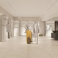 Modern Clothing Store Interior With Mannequins Display Areas And Decorative Plants