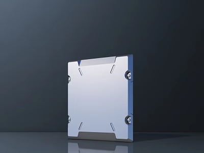 Square Silver Building Exterior Wall Panel With Corner Screws And Metal Surface 3d model