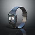 Casio Digital Wrist Watch With Square Dial Metal Strap And Digital 3d model