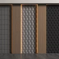 Modern Wall Paneling With Diverse Textures And Wooden Frames 3d model