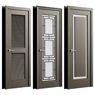 Modern door single door 3d model