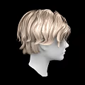 Realistic Blonde Curly Short Hair On White Human Mannequin Head Model