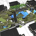 Chinese-style courtyard garden 3d model