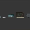 Assorted Electronic Devices with Laptop Vintage TV and Power Equipment