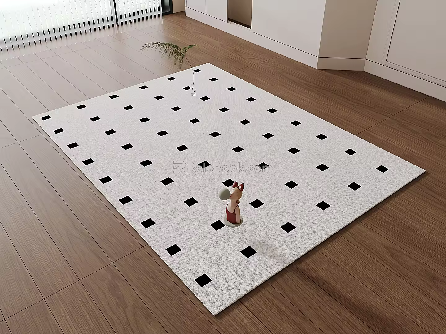 Carpet Square Carpet Cream Wind Carpet Beige Carpet 3d model