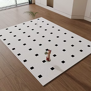 Carpet Square Carpet Cream Wind Carpet Beige Carpet 3d model
