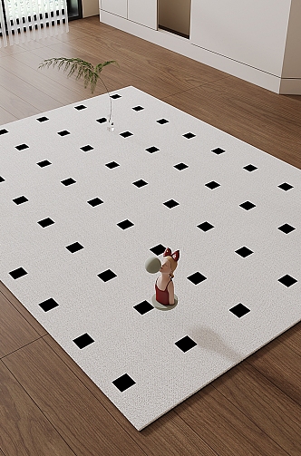 Carpet Square Carpet Cream Wind Carpet Beige Carpet 3d model