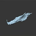 Blue Aquatic Ray Model With Detailed Fins Textured Body And Extended Tail Design