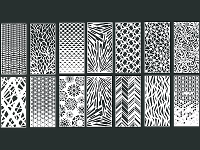 Collection of Decorative Room Dividers With Intricate Geometric And Floral Patterns 3d model