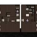 Modern Wooden Bookcase With LED Lighting Decorative Items And Book Storage