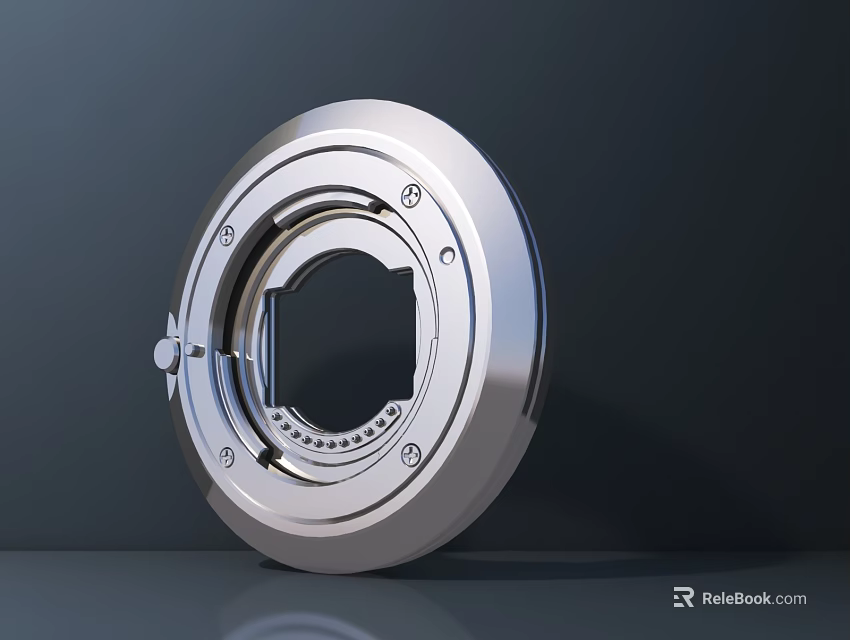High Quality Silver Metal Car Tire Wheel Hub With Bolt Holes And Shiny Surface 3d model 