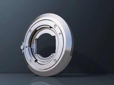 High Quality Silver Metal Car Tire Wheel Hub With Bolt Holes And Shiny Surface 3d model