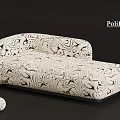 Poliform Modern Chaise Lounge With White And Black Marble Pattern Design