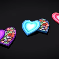 Colorful Heart Shaped Boxes Filled With Assorted Candies For Gifts