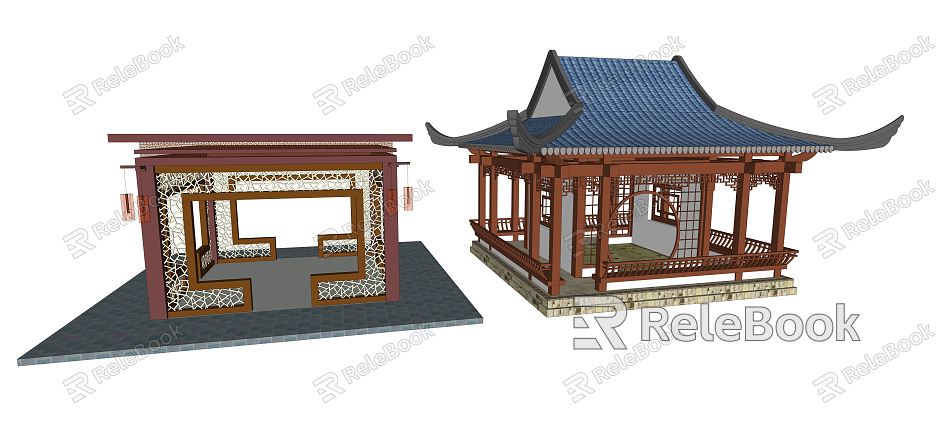 Chinese style pavilion antique square pavilion model