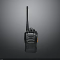 Black Walkie Talkie Electronic Device with Long Antenna and Functional Buttons