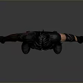 Game Movie Character In Black Outfit With Red Accents And Short Black Hair