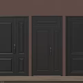 Black Modern Security Doors With Panel Design And Three Different Styles 3d model
