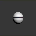 Modern Sleek Sphere Design With Silver Stripes And Red Blue Accent Lines 3d model
