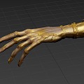 decorative hand gold silver gold body 3d model