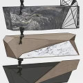 Modern Reception Desk Special-shaped Reception Desk 3d model
