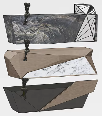 Modern Reception Desk Special-shaped Reception Desk 3d model