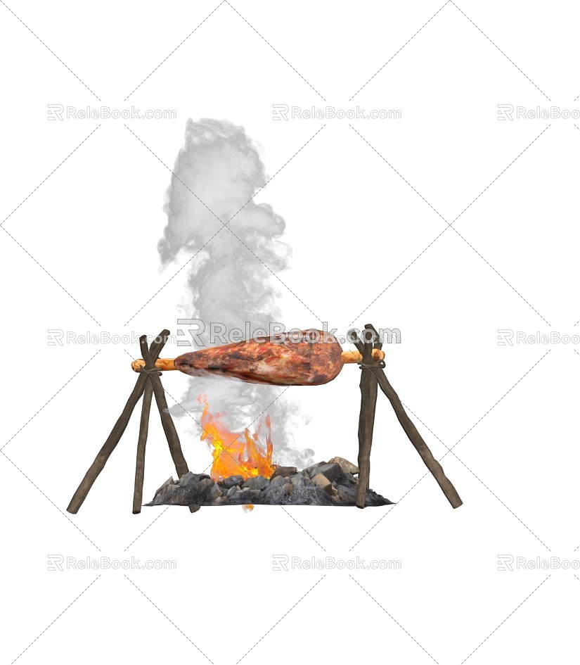 Cartoon barbecue meat barbecue fire bonfire bonfire 2016460720 3d model