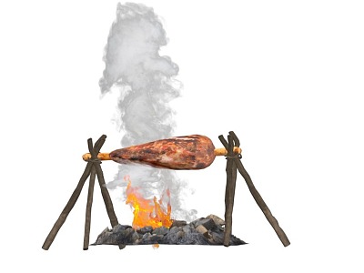 Cartoon barbecue meat barbecue fire bonfire 2016460720 3d model