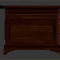 Elegant Dark Wooden Desk With Drawers Smooth Surface And Classic Design