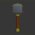 Hammer Warhammer Cartoon Hammer Magic Hammer Thor's Hammer Ancient Weapons Cold Weapons Medieval Items 3d model