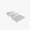 Modern Terrazzo Components with Grey Beige White Speckled Surfaces for Interior Design 3d model