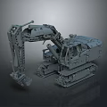 Tracked Functional Vehicle With Mechanical Arm For Construction Use Detailed Design 3d model