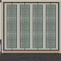 Modern Four Panel Grid Pattern Room Dividers For Sleek Interior Space 3d model