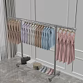Rolling Clothes Rack with Colorful Dresses Shirts Storage Boxes Woven Basket and Shoes