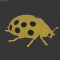Detailed Shiny Golden Ladybug Figurine With Metallic Body And Black Spots