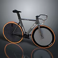 Sleek Modern Fixed Gear Bike With Aluminum Frame Black Seat And Orange Wheel Rims