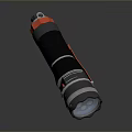 Professional Industrial Flashlight With High Brightness LED And Black Red Design