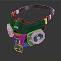 Mechanical Gas Mask Structure With Head Strap Circular Fan And Metal Components