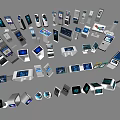 Modern all-in-one touch all-in-one intelligent display screen registration ticket picking machine service machine number arrangement machine terminal machine 3d model