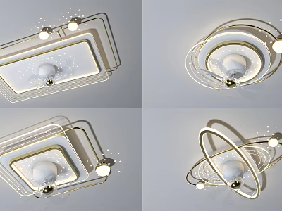 Modern Geometric Ceiling Lights With Different Shapes And Stylish LED Lighting 3d model