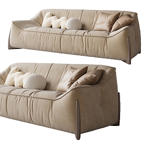 Cream wind multiplayer sofa 3d model