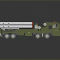 Green Military Truck Mounted With Multiple White Missile Launch Tubes Weapon System