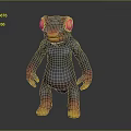 Vibrant 3D Cartoon Character With Purple Red Body Yellow Eyes Orange Mouth Spotted Limbs