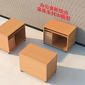 Practical Wooden Office Desks Combined With Cabinets Modular Furniture Series Design