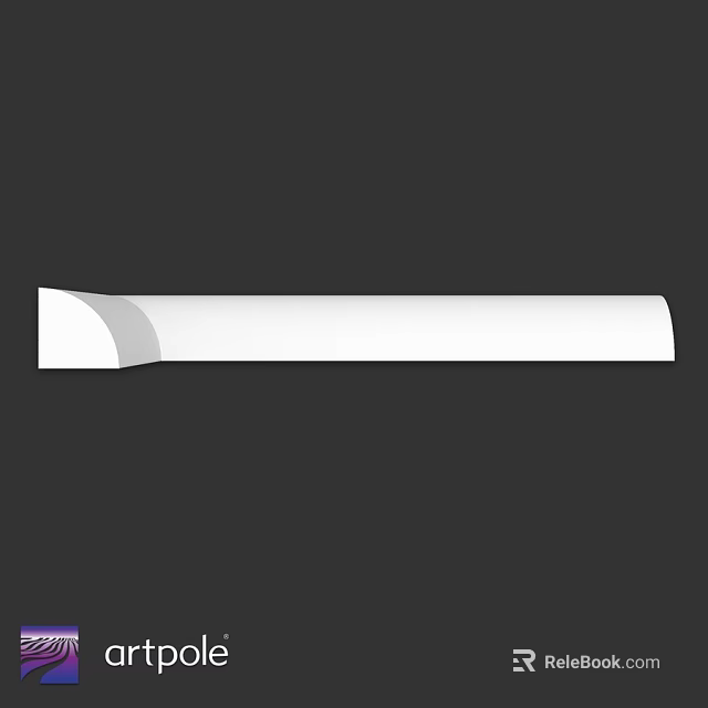 White Long Curved Structural Component For Furniture And Decorative Design 3d model 