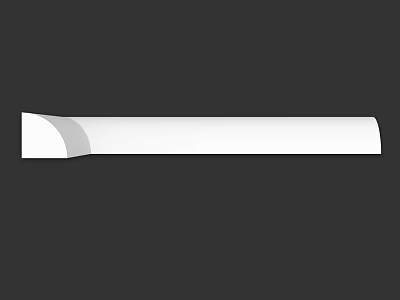 White Long Curved Structural Component For Furniture And Decorative Design 3d model